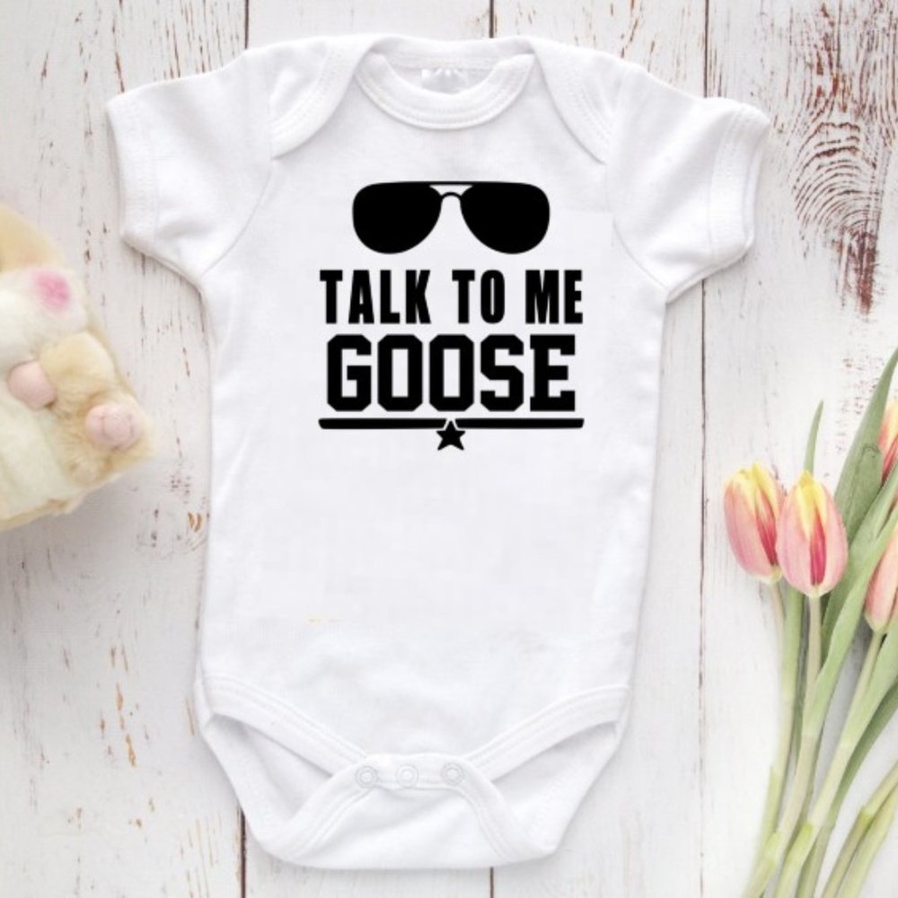 Maverick TALK TO ME GOOSE baby onesie